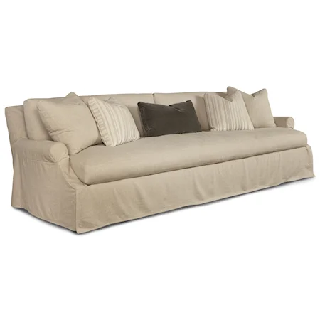 Contemporary Sofa with English Panel Arms and Slipcover